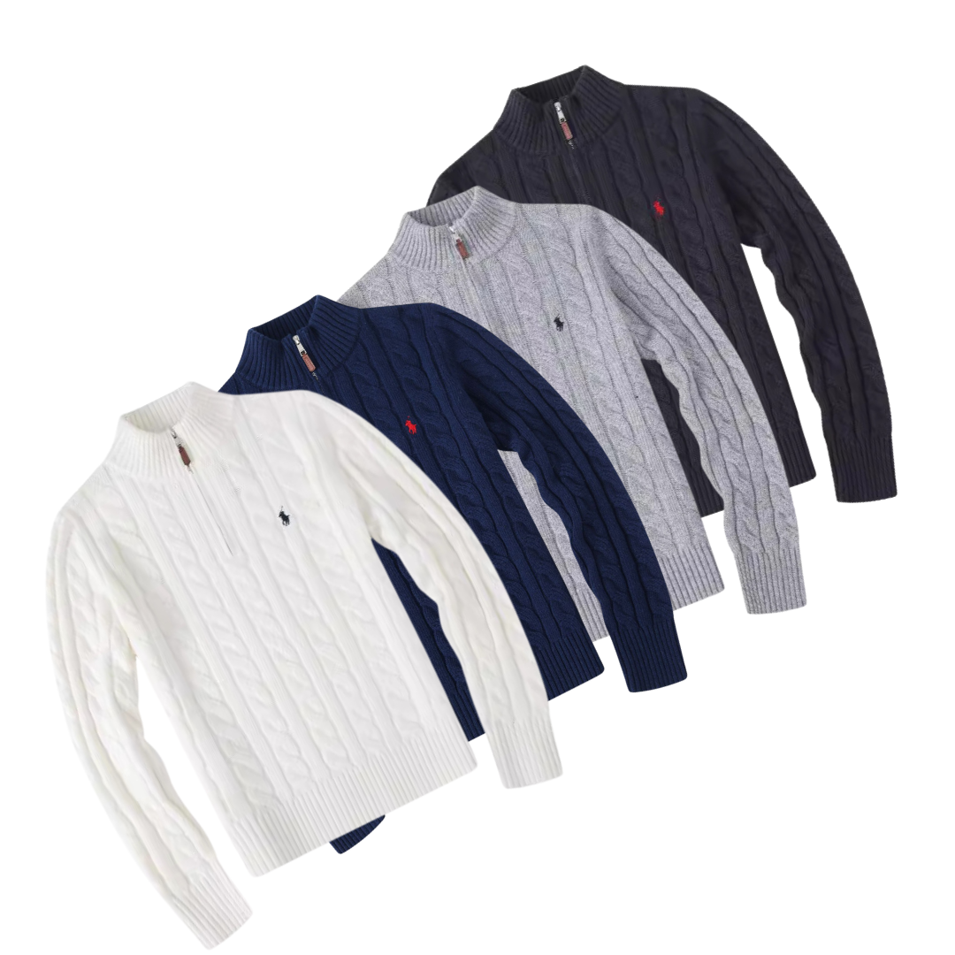 RALPH LAUR. QUARTER ZIP JUMPER